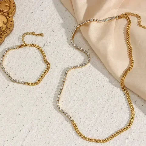 Luxe Gilded Diamond Necklace - Diatoms