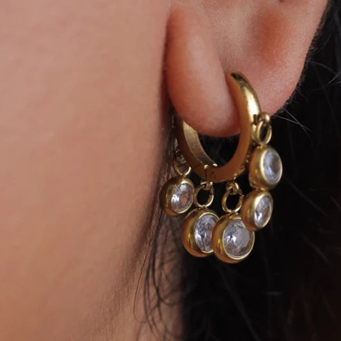 Artistic White Charm Drop Earrings