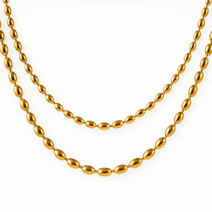 Gold Beaded Necklace - Diatoms
