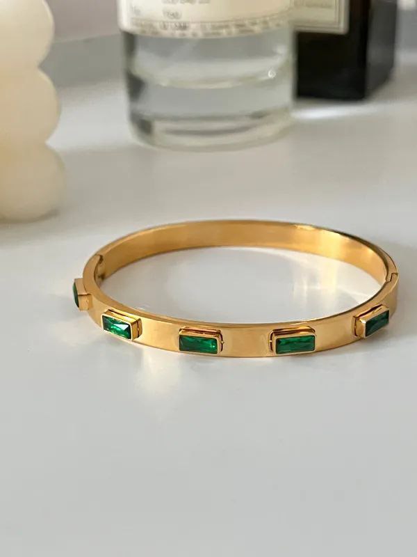 Greenstone Goldcuff Bracelet