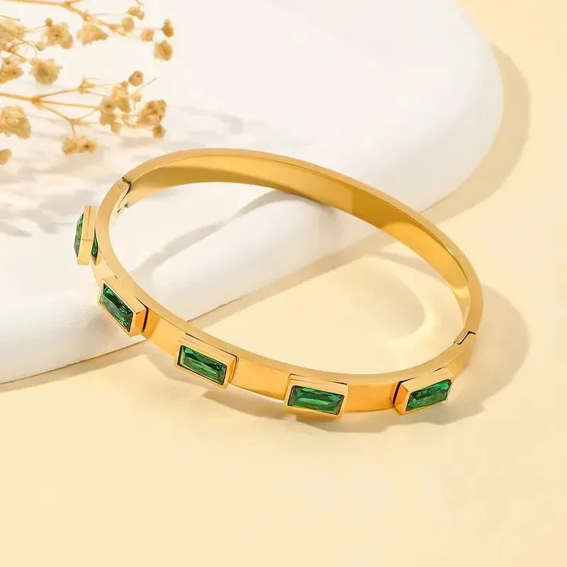 Greenstone Goldcuff Bracelet - Diatoms