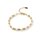 Goldtone Contemporary Pearl Bracelet - Diatoms