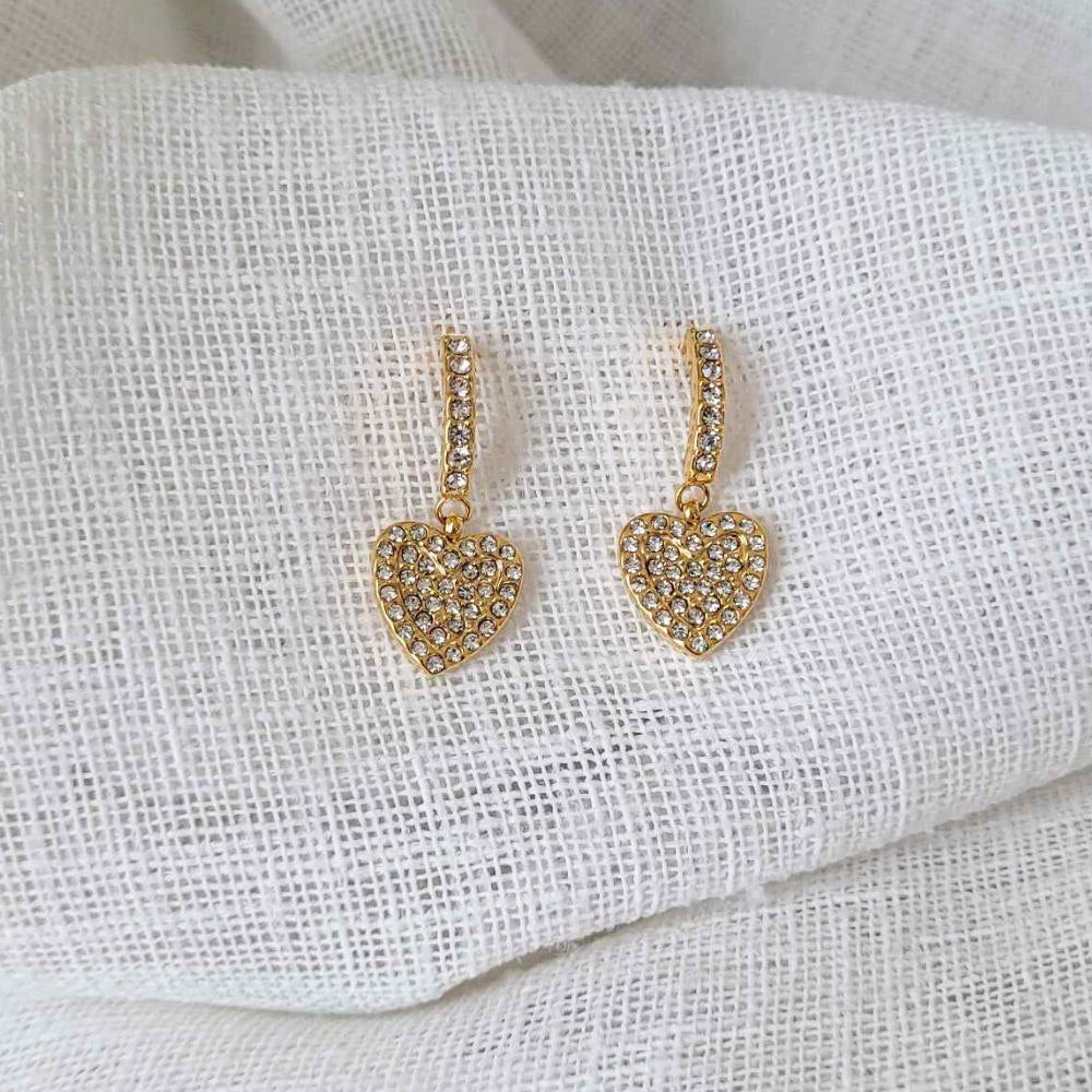 Heart Shape Diamond Drop Earrings